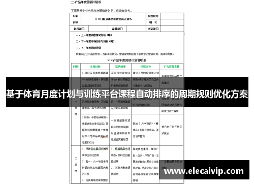 基于体育月度计划与训练平台课程自动排序的周期规则优化方案
